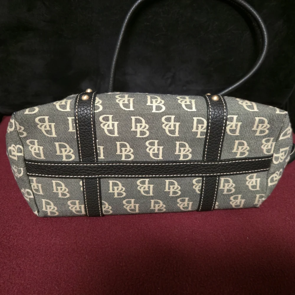 Vintage Dooney & Bourke Tan and Brown Canvas Logo Satchel - Picture 3 of 10